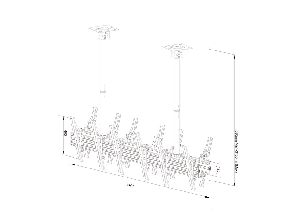 Multibrackets M Ceiling Mount Pro MBC3X1U2