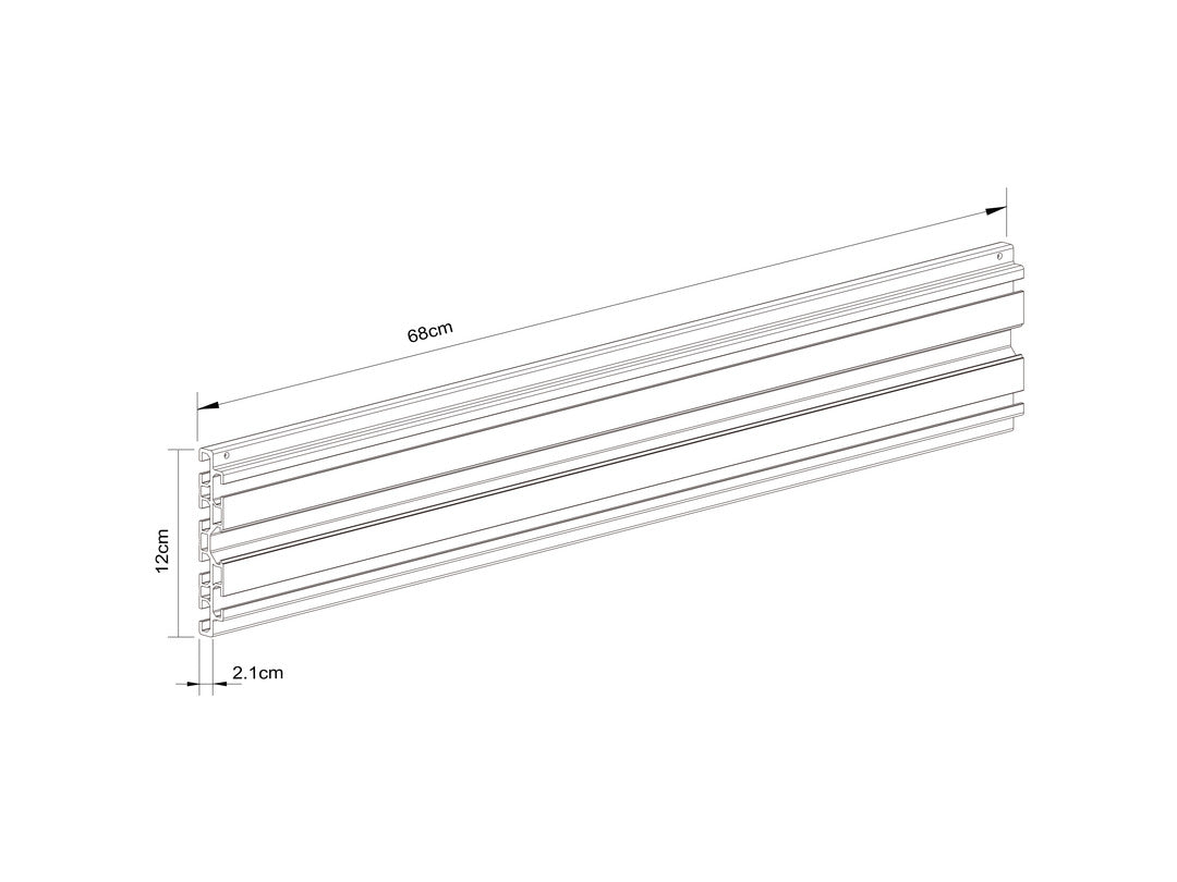 Multibrackets M Pro Series - Single Screen Rail 68cm Black