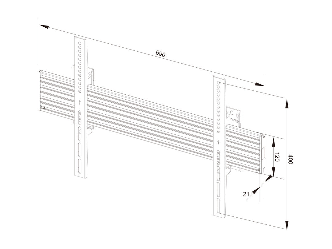 Multibrackets M Wallmount Pro MBW1U Fixed Black