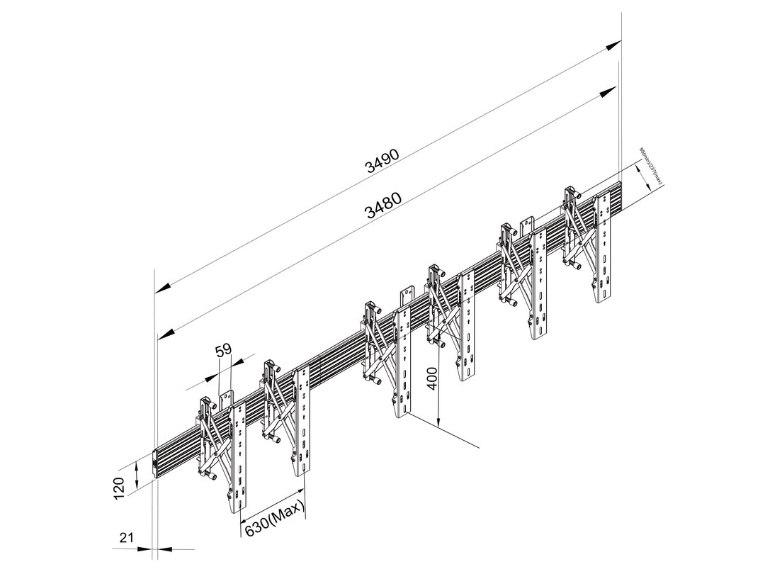 Multibrackets M Wallmount Pro MBW3X1U Push In Pop Out Black