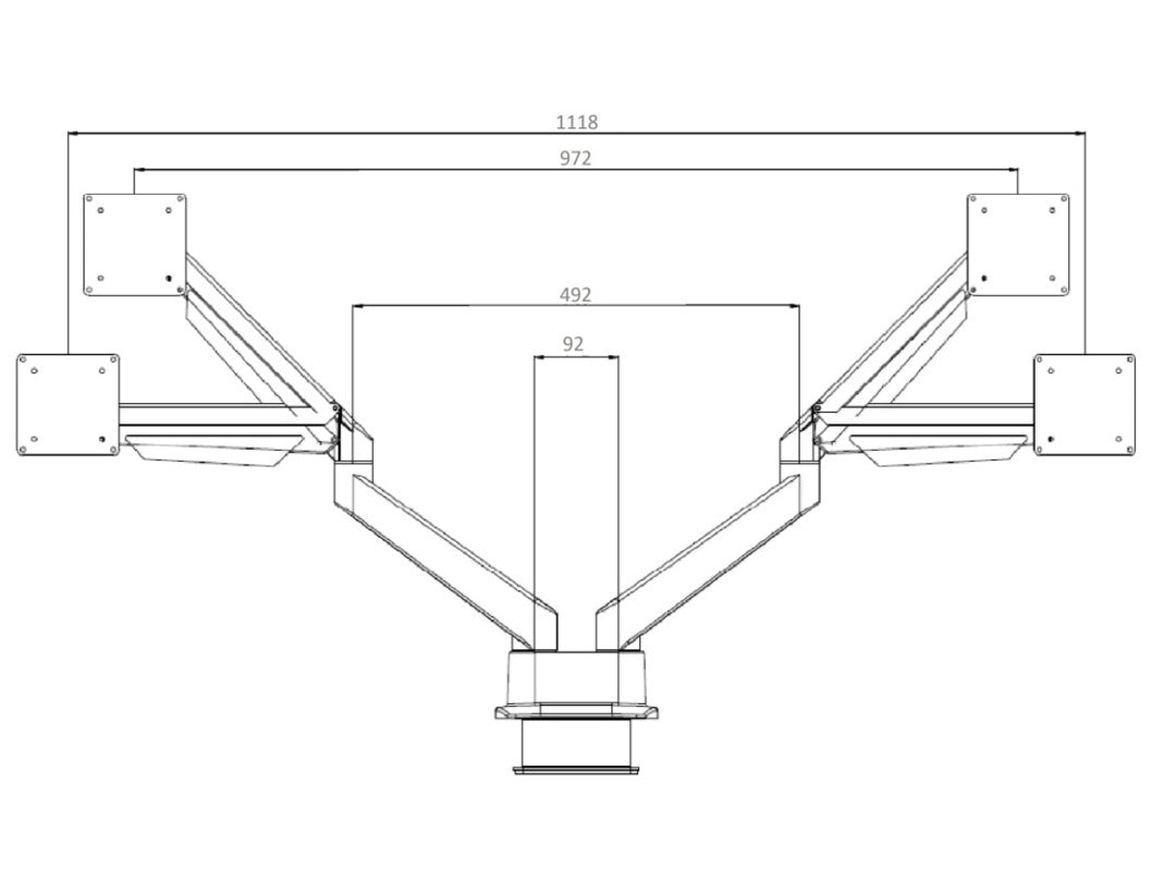 Multibrackets M VESA Gas Lift Arm Dual Side by Side HD Black