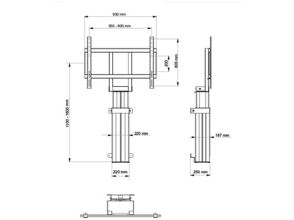 Multibrackets M Motorized Public Floormount 160kg Black SD