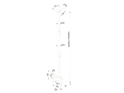 Multibrackets M Public Ceilingmount Small Single White 1500