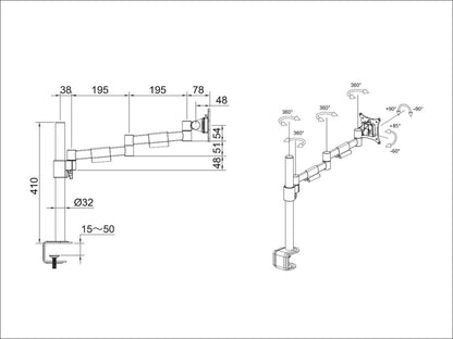 Multibrackets M VESA Deskmount Officeline Single II White