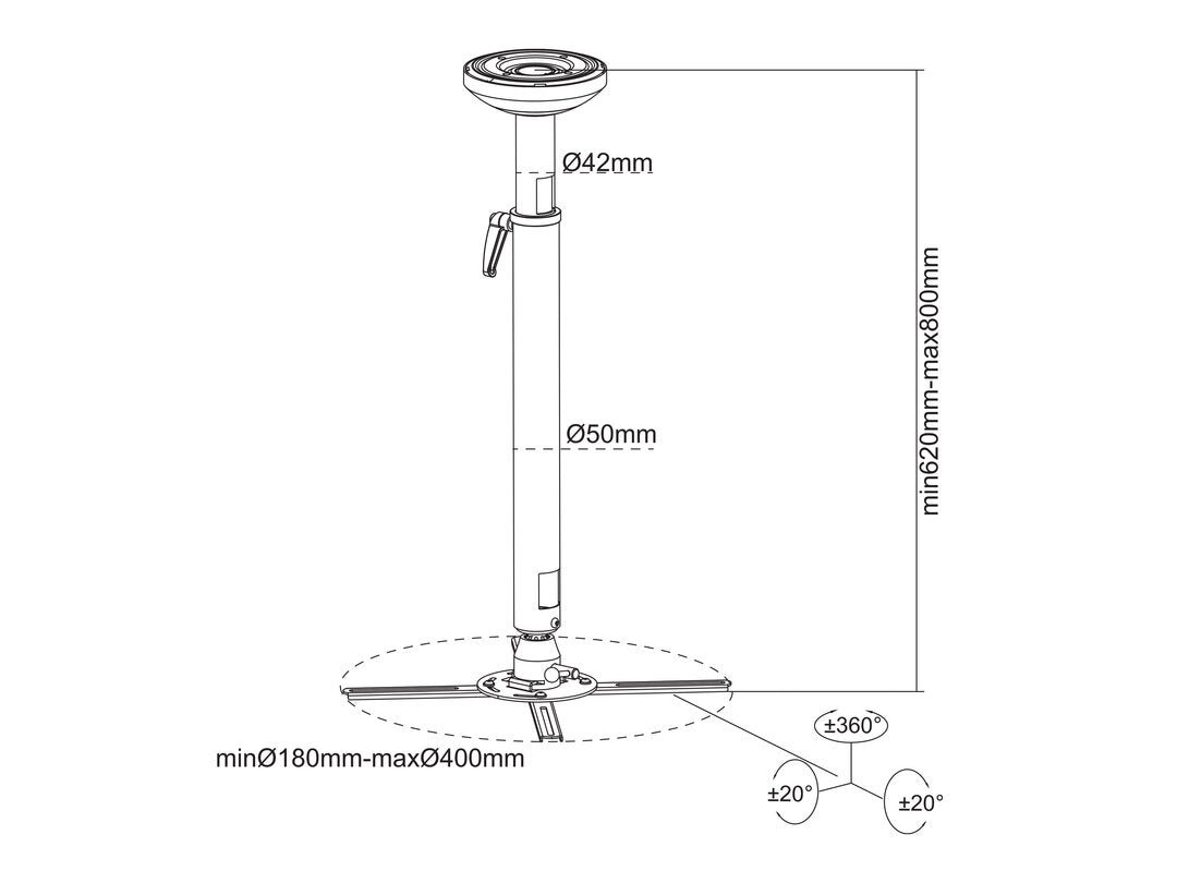 Multibrackets M Projector Mount HD 620-800mm