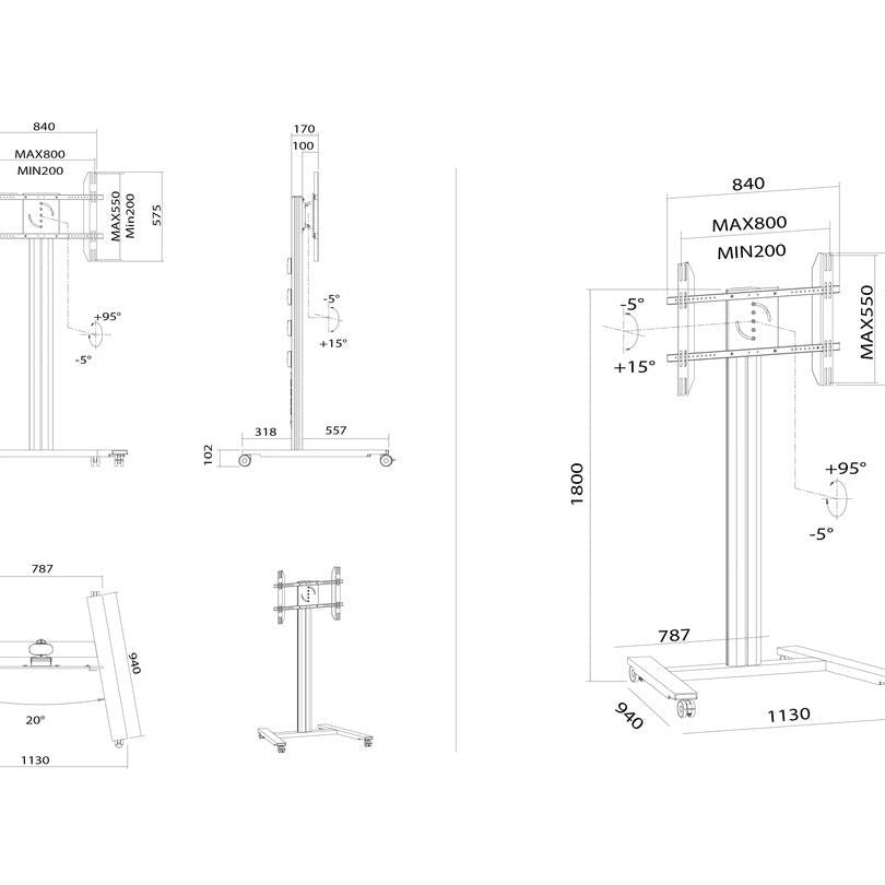 Multibrackets M Public Display Stand 180 HD Single Silver