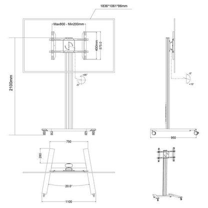 Multibrackets M Public Display Stand 210 HD Single Silver