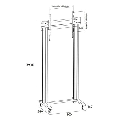 Multibrackets M Public Display Stand 210 Dual Pillar Wheelbase Black