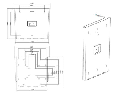 Multibrackets M VESA Wallmount III Black 75 100 200x100 200x200