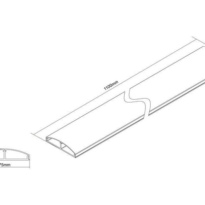 Multibrackets M Cable Cover SS White 75mm W - 1100mm L