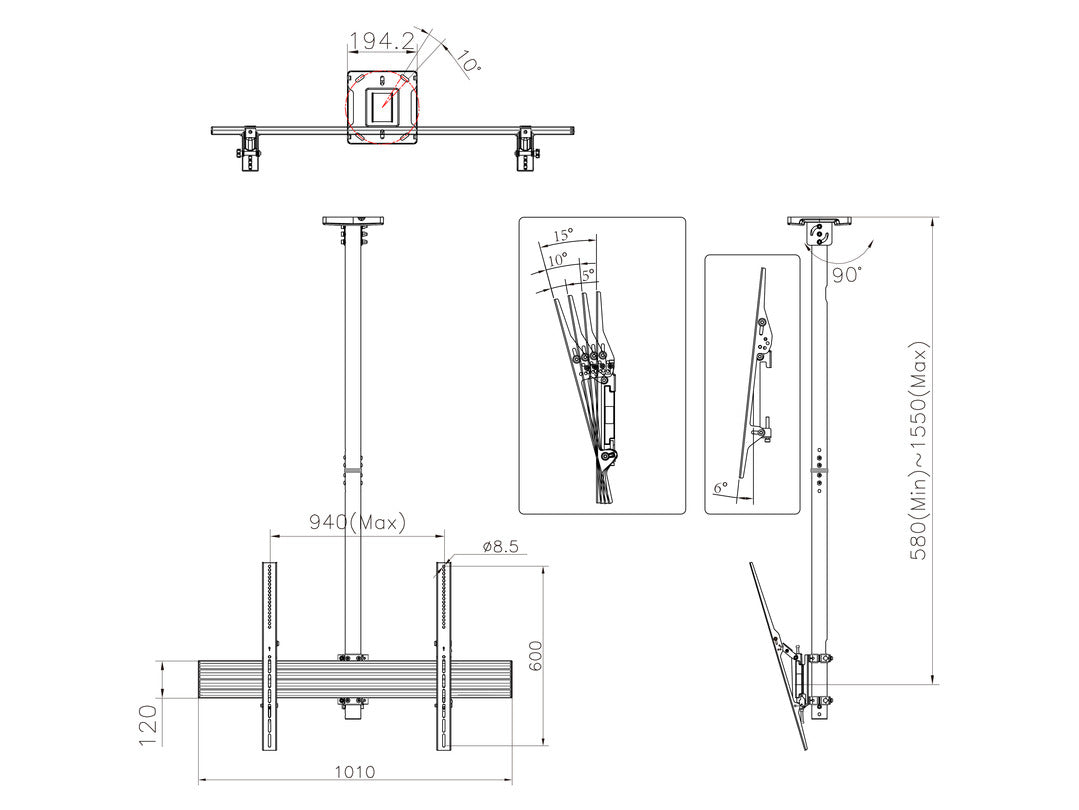 Multibrackets M Ceiling Mount Pro MBC1UHD