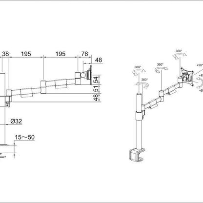 Multibrackets M VESA Deskmount Officeline Single II Black