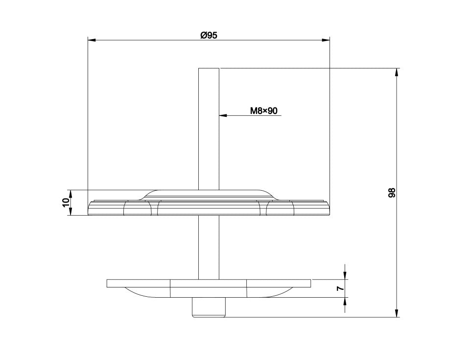 Multibrackets M VESA Deskmount Officeline Grommet Base Black