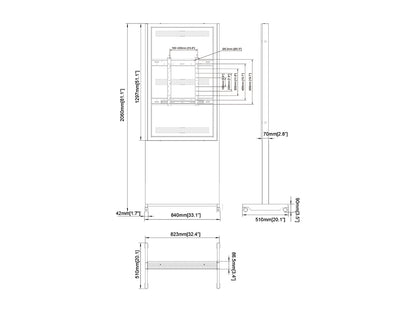 Multibrackets M Pro Series - Enclosure Totem Covered 55" Wheelbase