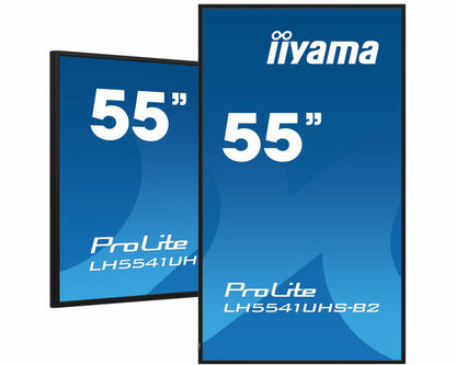 iiyama ProLite LH5541UHS-B2 55" Professional Digital Signage display with 4K UHD resolution and 24/7 operating time