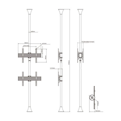 Multibrackets M Floor to Ceiling Mount Pro MBFC2U Brass