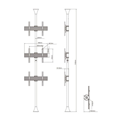 Multibrackets M Floor to Ceiling Mount Pro MBFC3U White