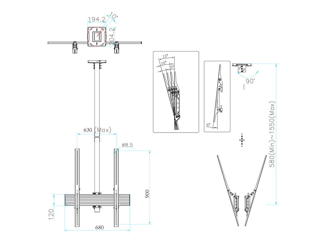 Multibrackets M Ceiling Mount Pro MBC1UX2PHD