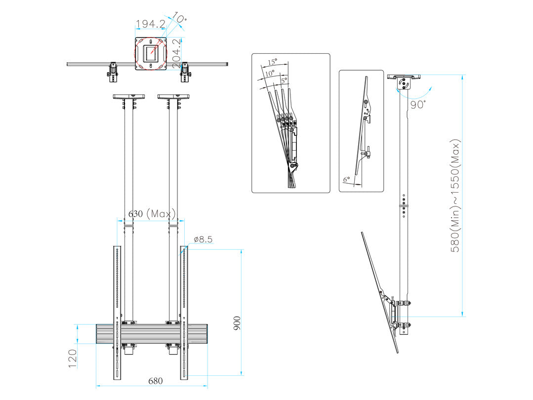 Multibrackets M Ceiling Mount Pro MBC1UX2PSD