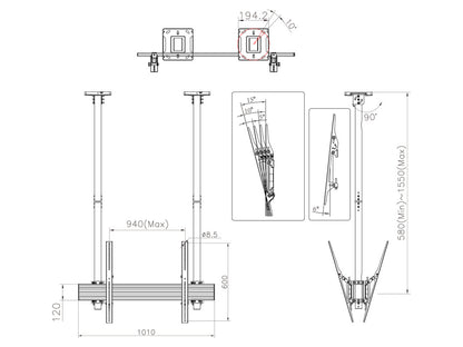 Multibrackets M Ceiling Mount Pro MBC1UX2SD