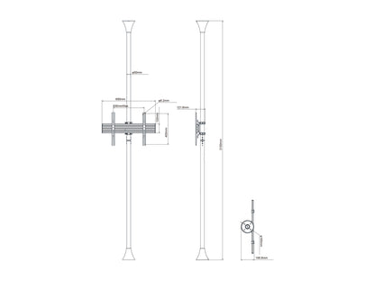 Multibrackets M Floor to Ceiling Mount Pro MBFC1U Brass