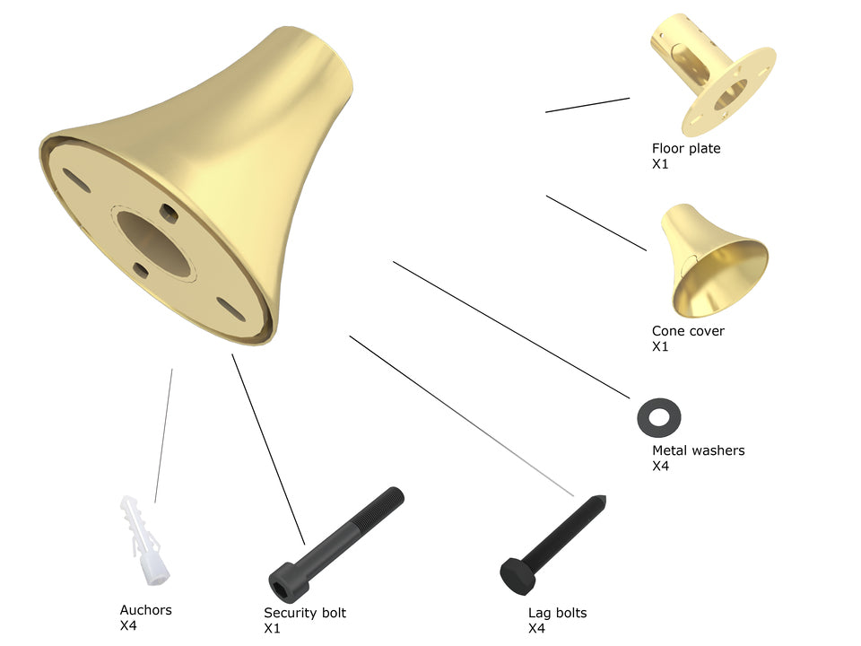 Multibrackets M Pro Series - Floor To Ceiling Wall Plate Brass