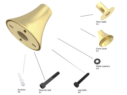 Multibrackets M Pro Series - Floor To Ceiling Wall Plate Brass