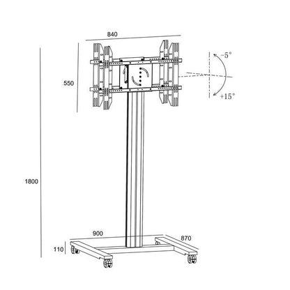 Multibrackets M Public Display Stand 180 HD Back to Back Black
