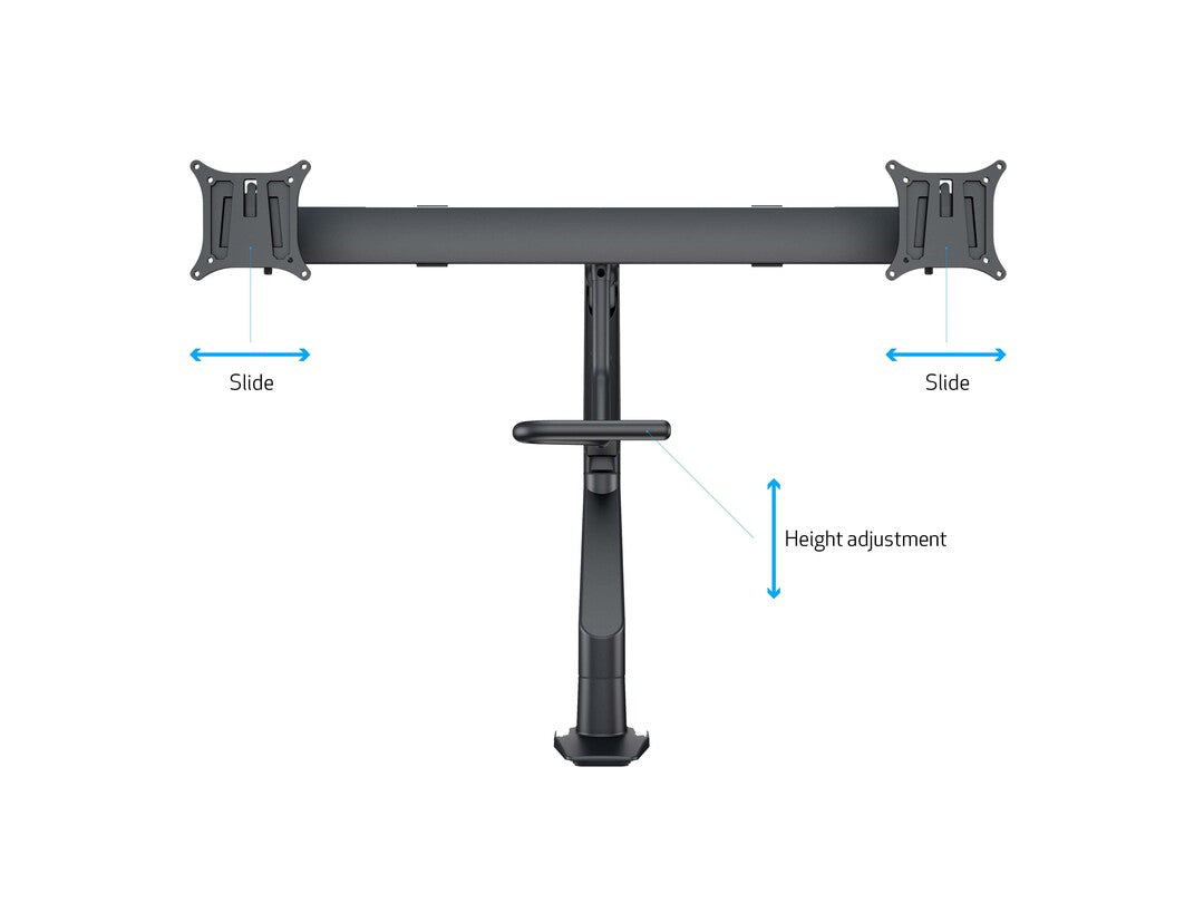 Multibrackets M VESA Gas Lift Arm w. Duo Crossbar 2 Black