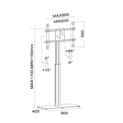 Multibrackets M Motorized Display Stand Floorbase Silver