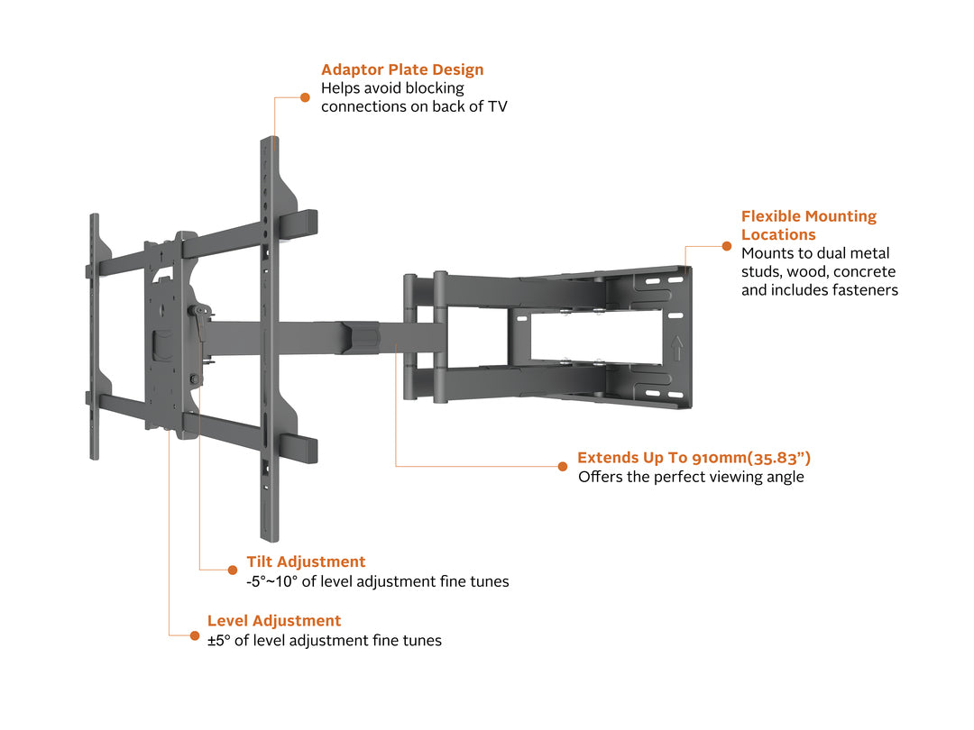 Multibrackets M Universal Long Reach Arm 910mm HD, Dual