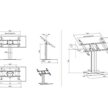 Multibrackets M Public Display Stand 80 HD Floorbase Single Silver