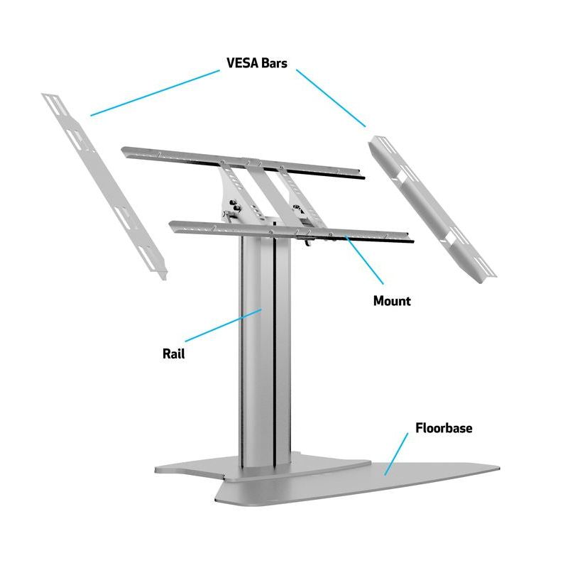 Multibrackets M Public Display Stand 80 HD Floorbase Single Silver