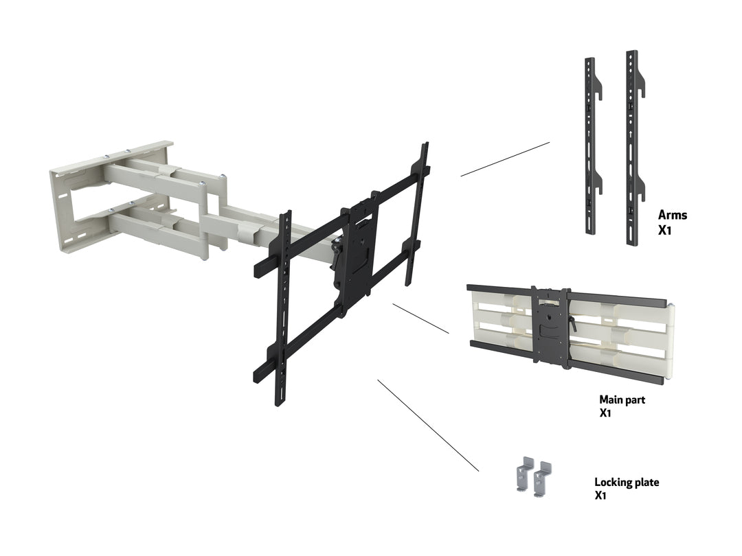 Multibrackets M Universal Long Reach Arm HD 910mm Dual White