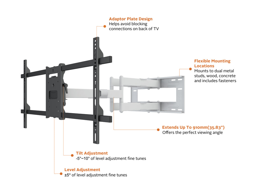 Multibrackets M Universal Long Reach Arm HD 910mm Dual White