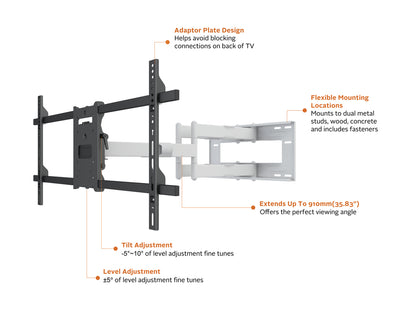 Multibrackets M Universal Long Reach Arm HD 910mm Dual White