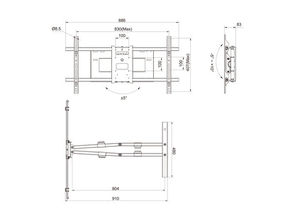 Multibrackets M Universal Long Reach Arm HD 910mm Dual White