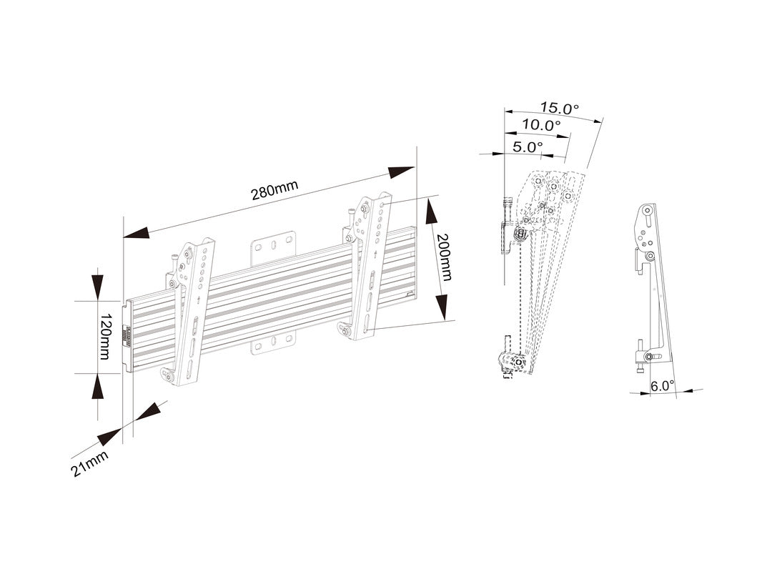 Multibrackets M Wallmount Pro MBW1U Tilt 200 Black