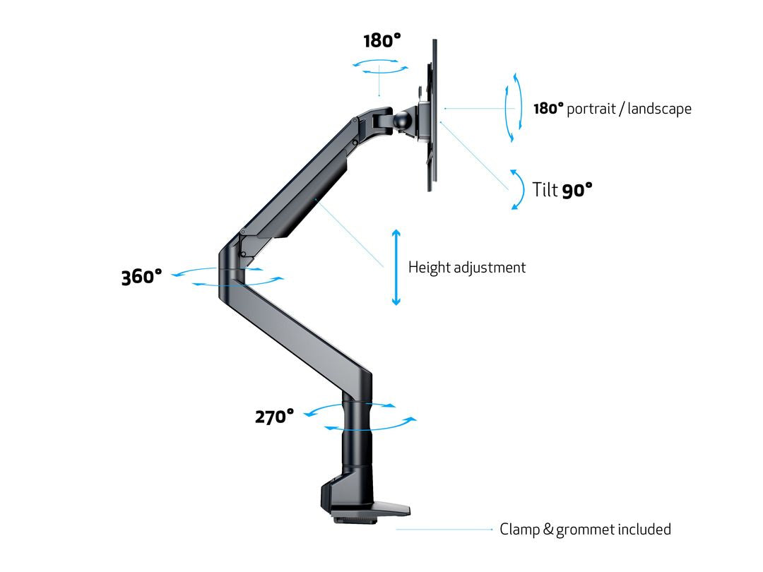 Multibrackets M VESA Gas Lift XL Single Black