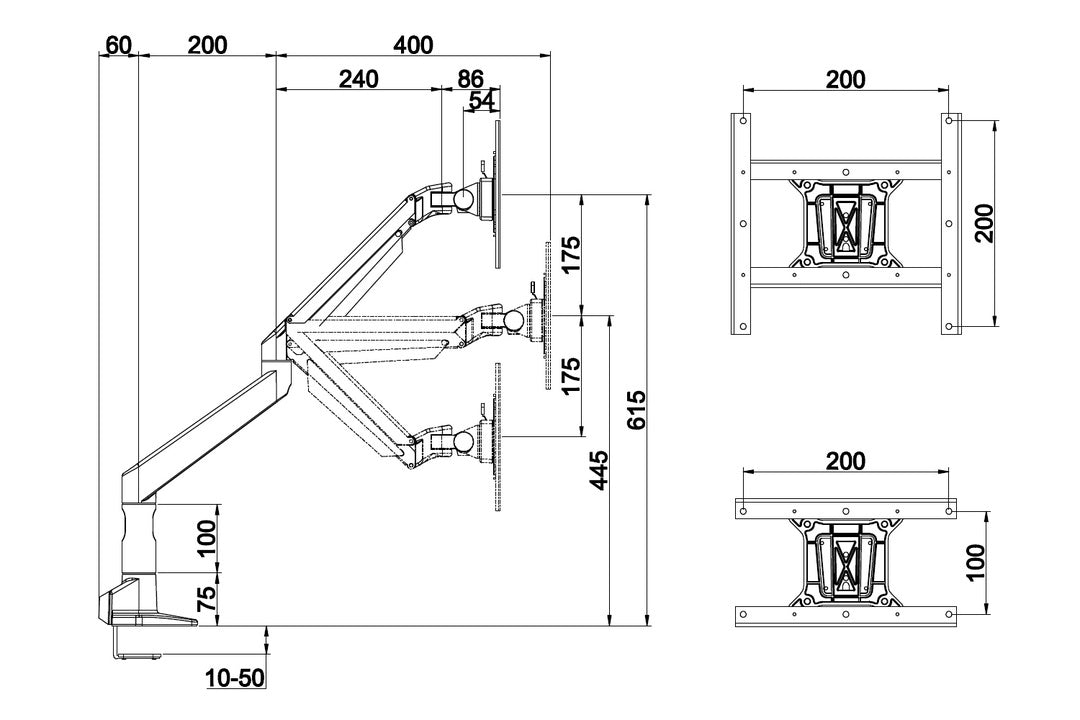 Multibrackets M VESA Gas Lift XL Single Black