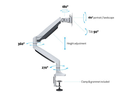 Multibrackets M Deskmount Gas Spring Single White