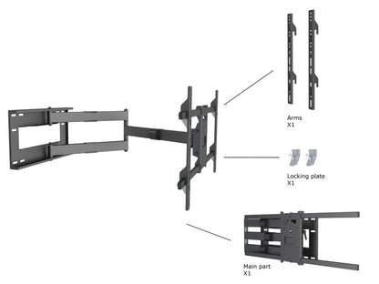 Multibrackets M Universal Long Reach Arm 1010mm HD, Single