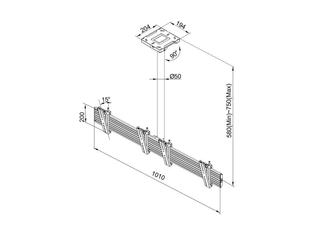 Multibrackets M Menu Board Mount Pro MBC2X1U VESA 200