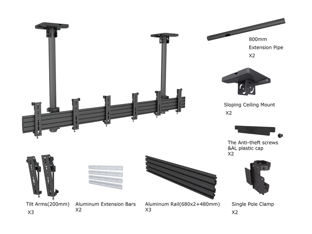 Multibrackets M Menu Board Mount Pro MBC3X1U VESA 200