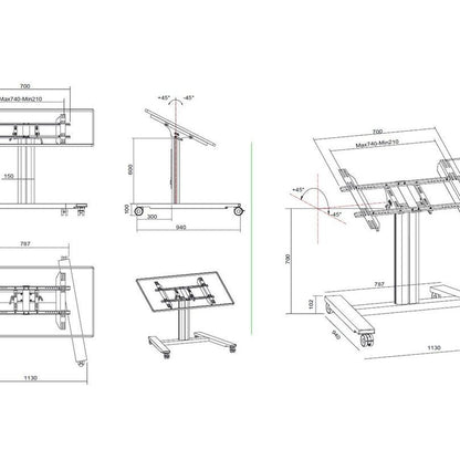 Multibrackets M Public Display Stand 80 HD Wheelbase Single Silver
