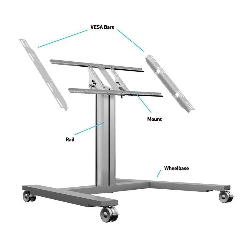 Multibrackets M Public Display Stand 80 HD Wheelbase Single Silver