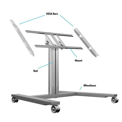 Multibrackets M Public Display Stand 80 HD Wheelbase Single Silver