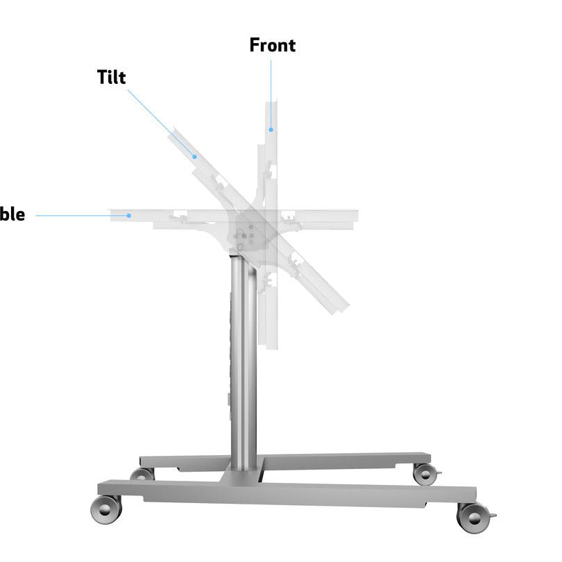 Multibrackets M Public Display Stand 80 HD Wheelbase Single Silver
