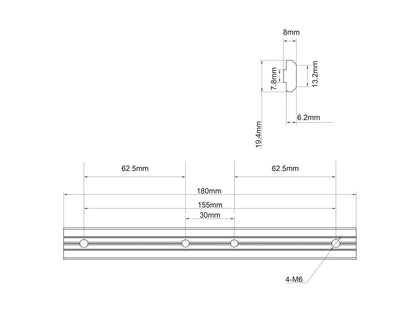 Multibrackets M Pro Series - Rail Extension Black