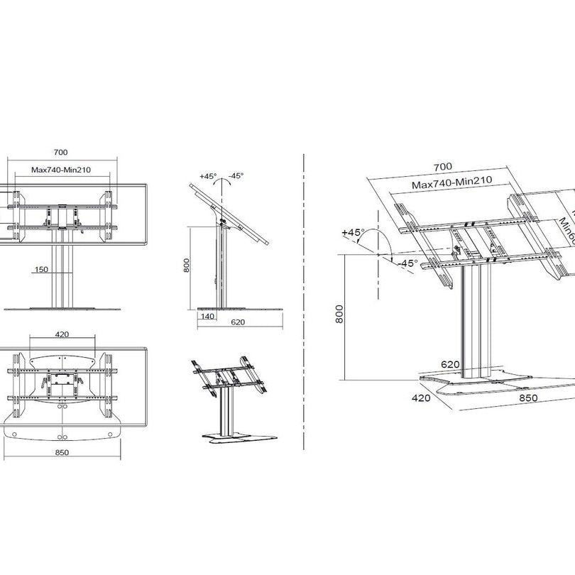 Multibrackets M Public Display Stand 80 HD Floorbase Single Black